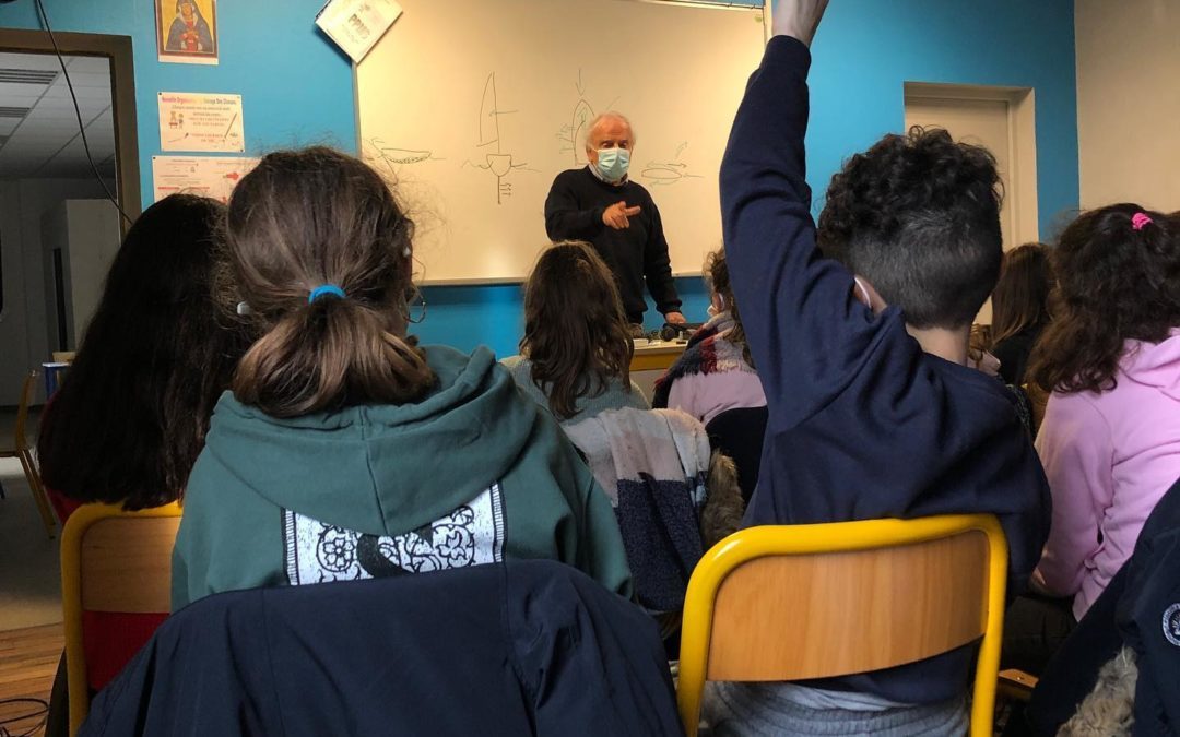 Jacques Amedeo en visite au collège